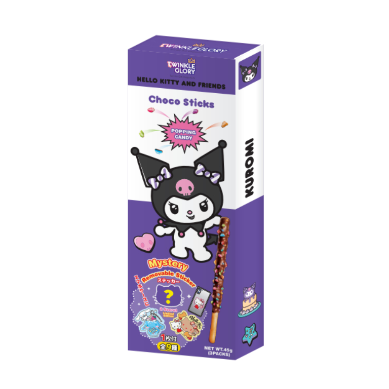 TWINKLE GLORY KUROMI CHOCO STICKS POPPING CANDY